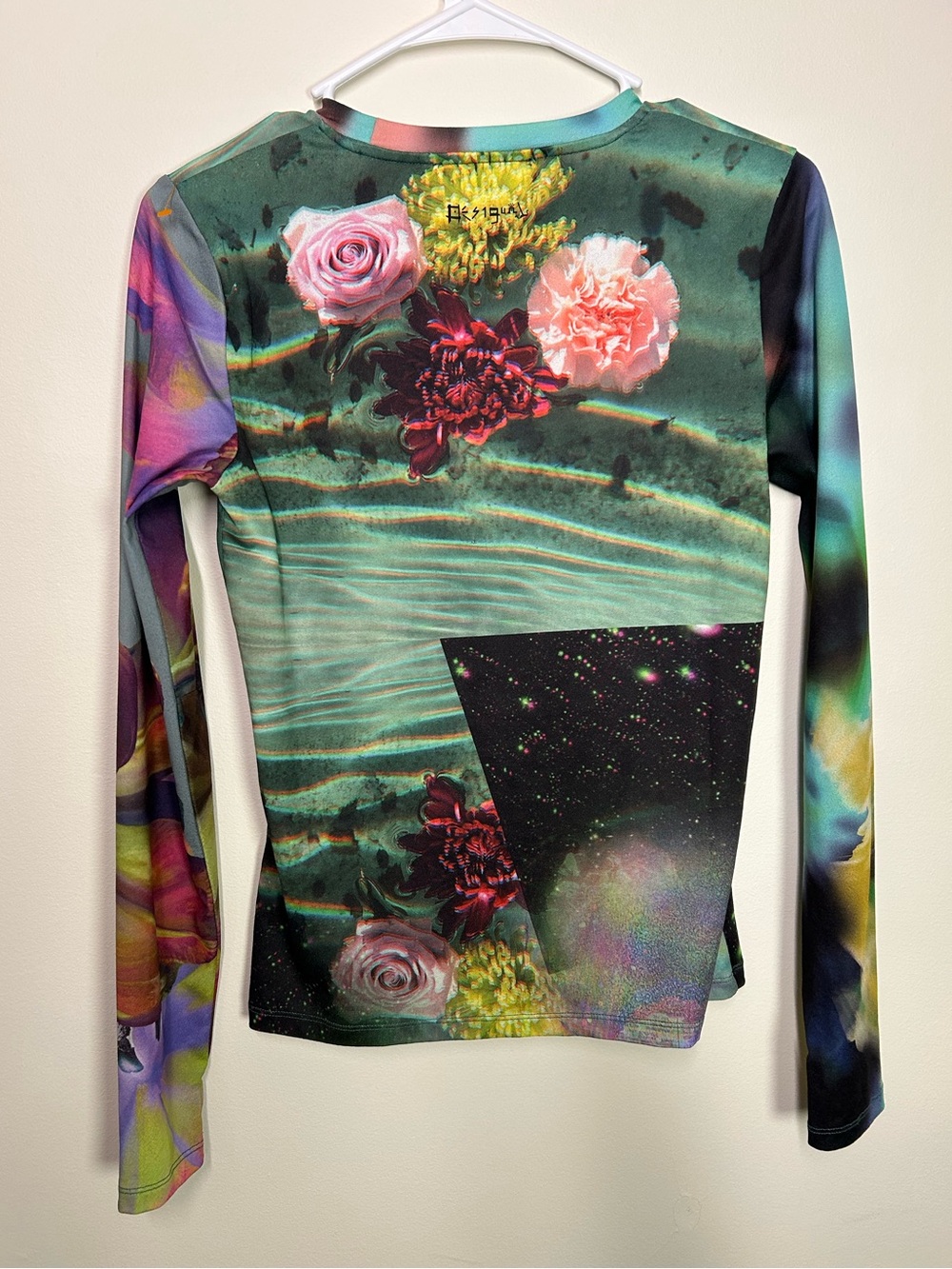Desigual printed mesh bodycon top sm - Picture 2 of 5